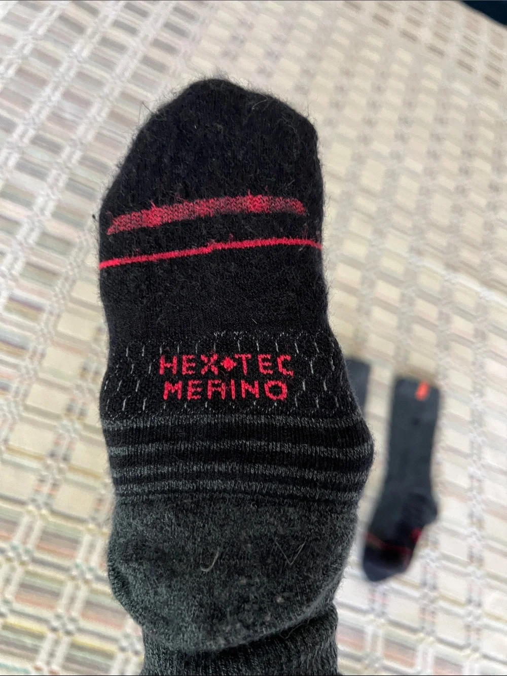 2x  Bombas Blue and Pink Merino Wool Calf-length Socks (Size Small)